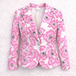 Vintage Tara Jones Pink Floral Blazer 4 Barbiecore French Coquette Girl 90s